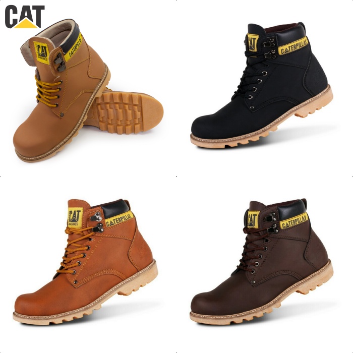 SEPATU PRIA BOOTS SAFETY UJUNG BESI CATERPILLAR HOLTON