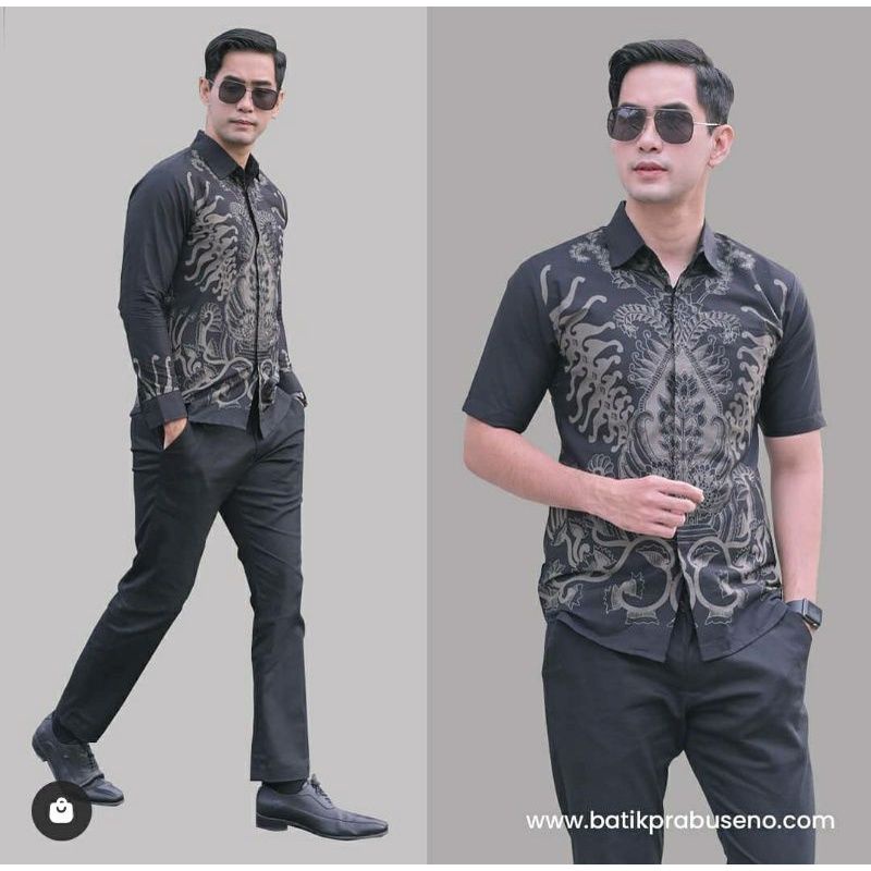 GUNUNGAN Kemeja Batik Pria Lengan Panjang Slim Fit Premium Modern Full Furing