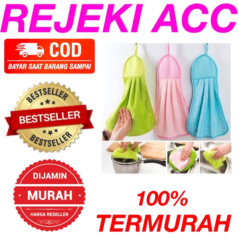 Kain Lap Tangan Hand Towel polos handuk Serbet gantung warna Hijau Pink Biru