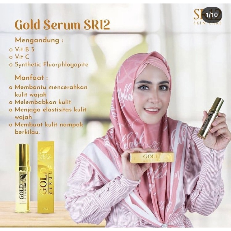 SERUM GOLD SR12/ SERUM ANTI KERIPUT/ SERUM FLEK HITAM/ BEKAS JERAWAT