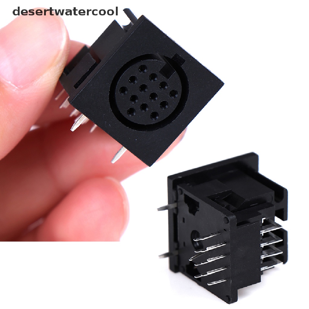 Deid DIN Adapter Konektor Panel PCB Mount 13 Pin Bulat Female