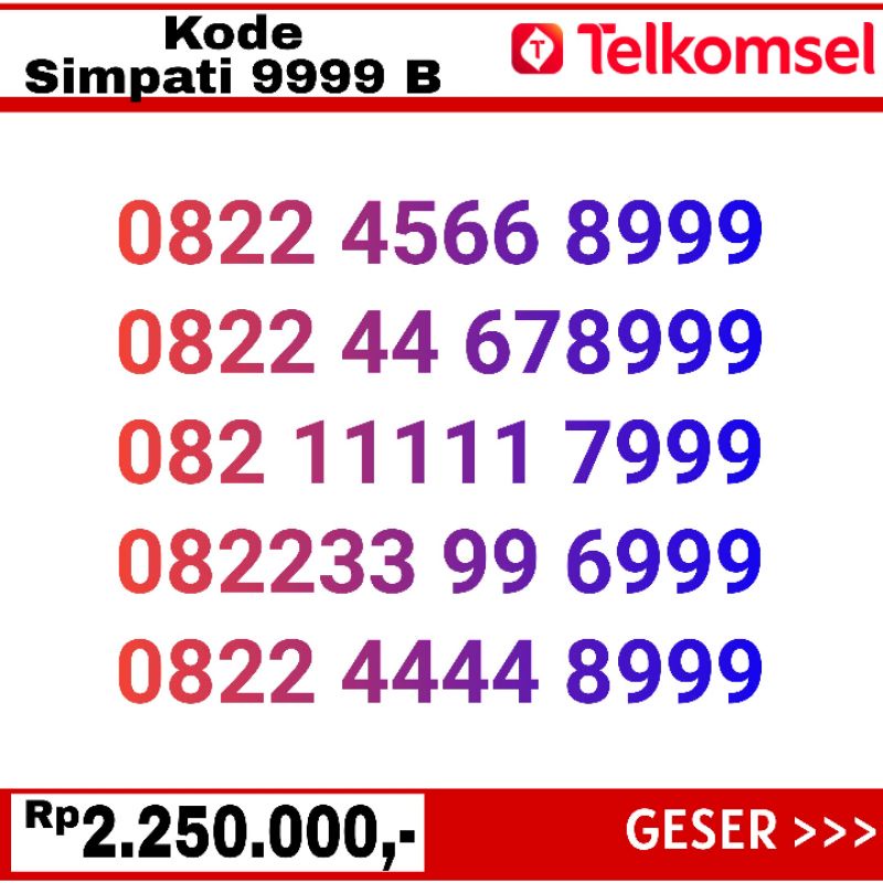 nomor cantik telkomsel simpati 0812 dan 0822 tripel 999