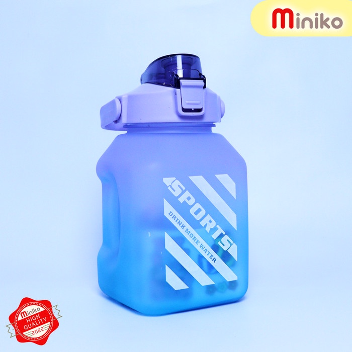 Botol Minum Viral 1.5Liter - Tumblr Viral Jumbo - Botol Minum Motivasi - Ungu