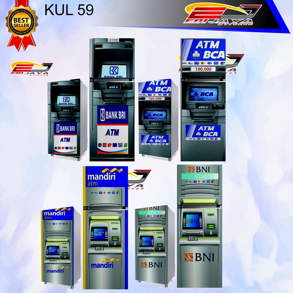 STIKER KULKAS PINTU 1 DAN 2 PINTU / STIKER MAGICOM / STIKER KULKAS MOTIF MESIN ATM ( A59 )