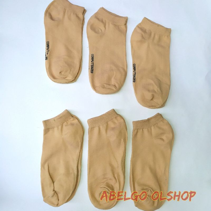 kaos kaki mata kaki wanita warna cream/kaos kaki nylon pendek