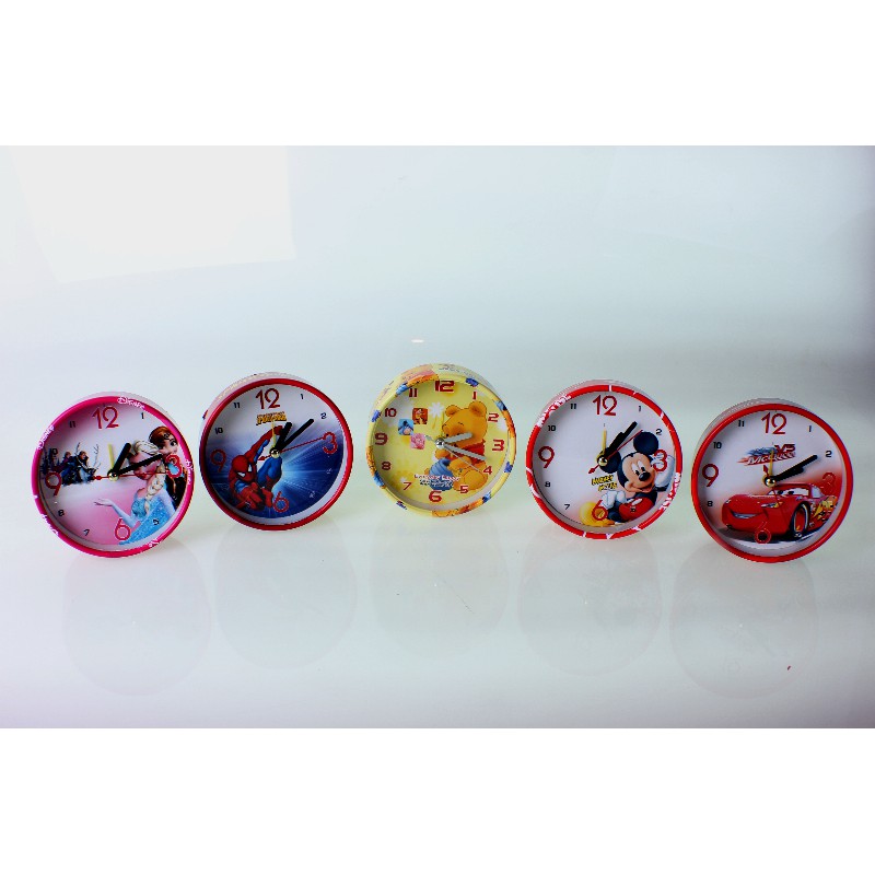 JAM MEJA ALARM JAM WEKER BULAT KARAKTER  MIX FROZEN/WINNIE THE POOH/MICKEY MOUSE/CARS CY02A