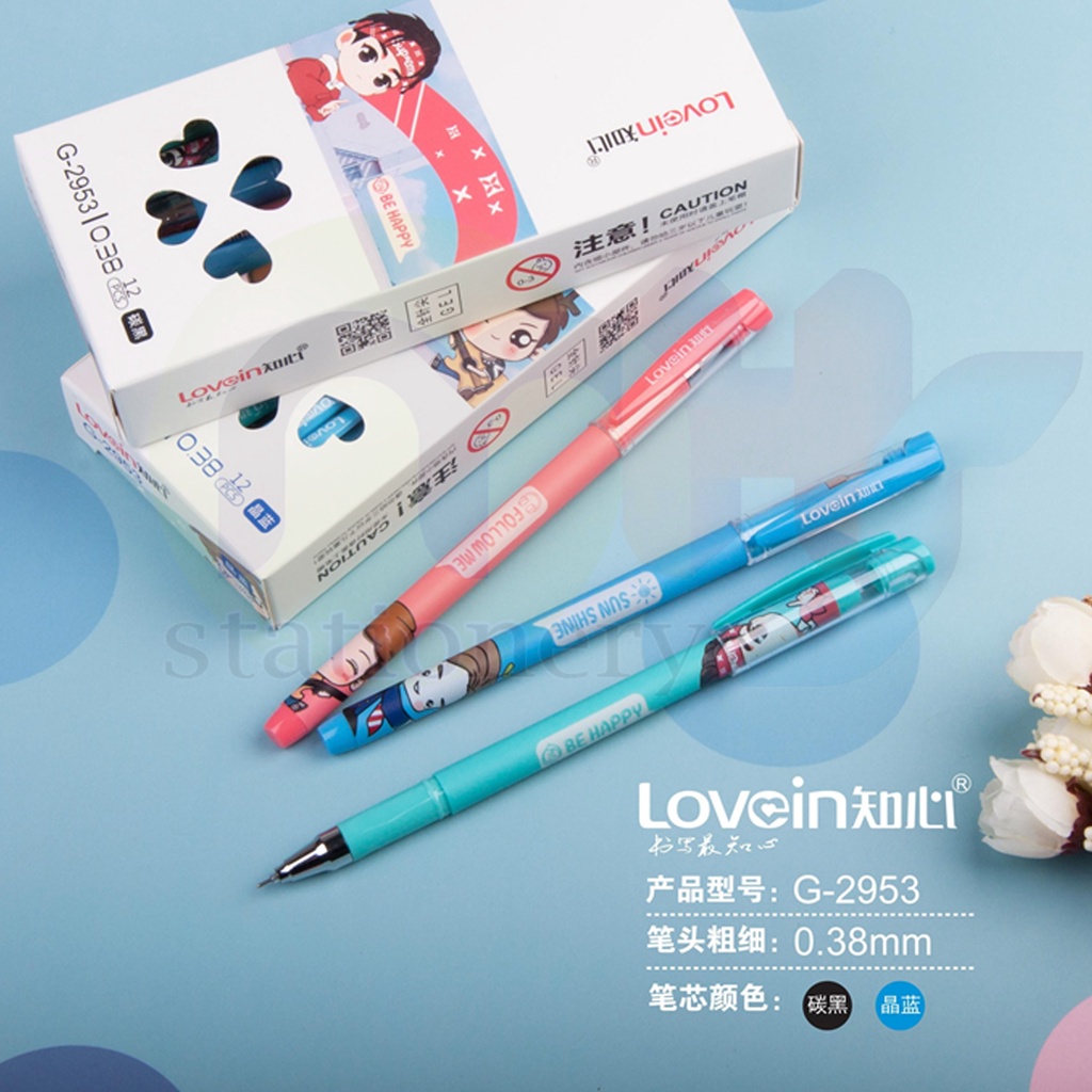 Gel Pen / Pulpen / Pena Lovein Zhi Xin / ZHIXIN / KARAKTER / LUCU / FUNCY