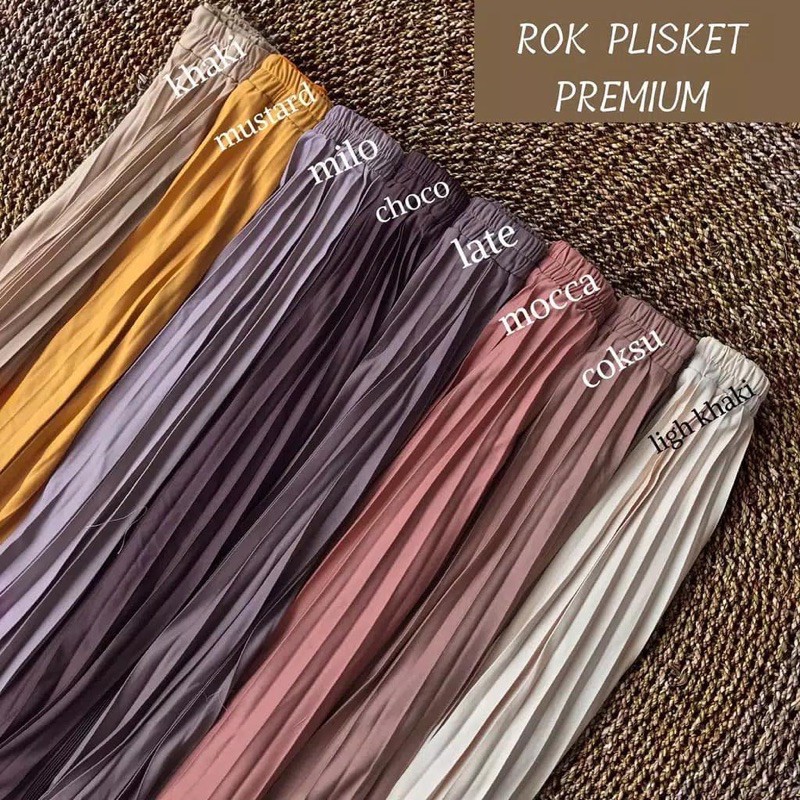 Rok Plisket Premium |Rok Plisket Murah|Rok Plisket Panjang|Rok Polos Panjang