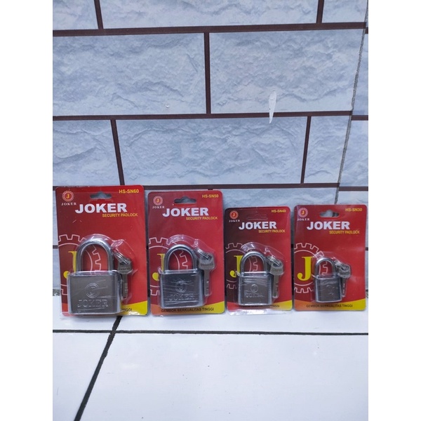 Gembok Pagar Leher Pendek berbagai Ukuran Stainless / Gembok Padlock Joker