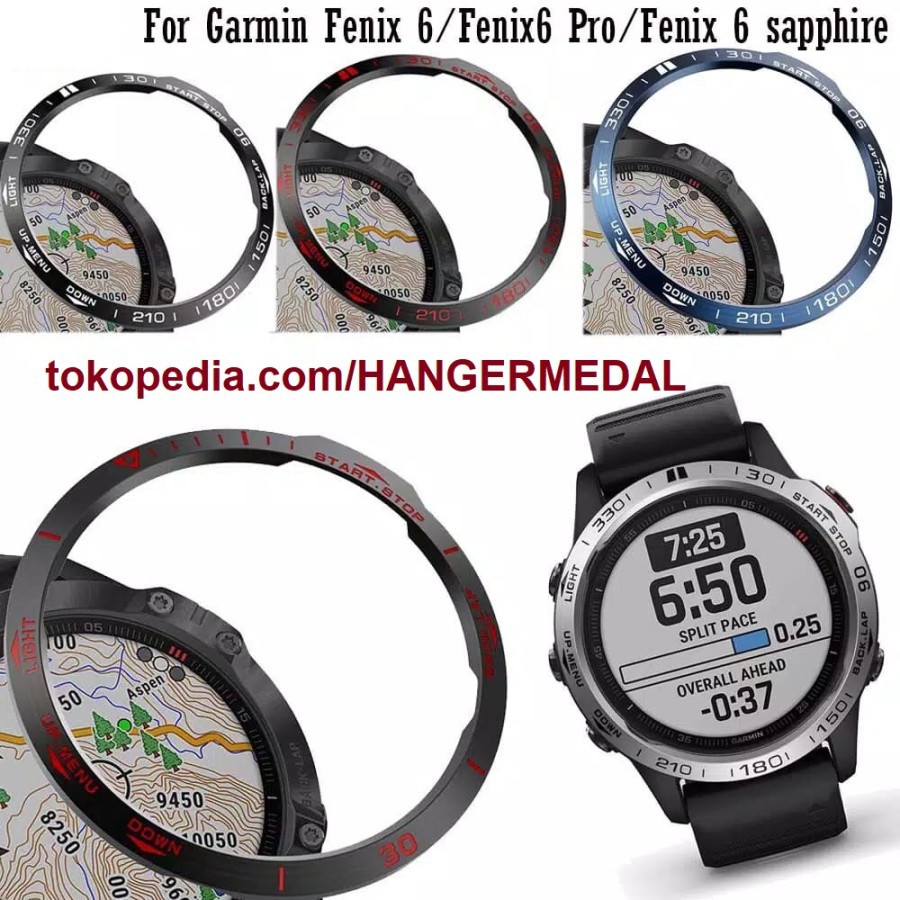 Metal Bezel ring casing case Garmin Fenix 6 STAINLESS STEEL besi 6 Pro