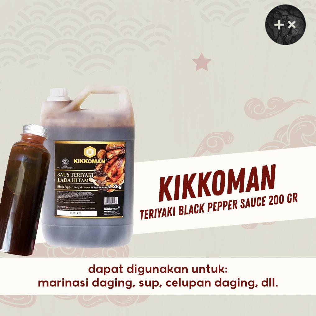 

Kikkoman Teriyaki Black Pepper | Saus Teriyaki Lada Hitam 200 gram