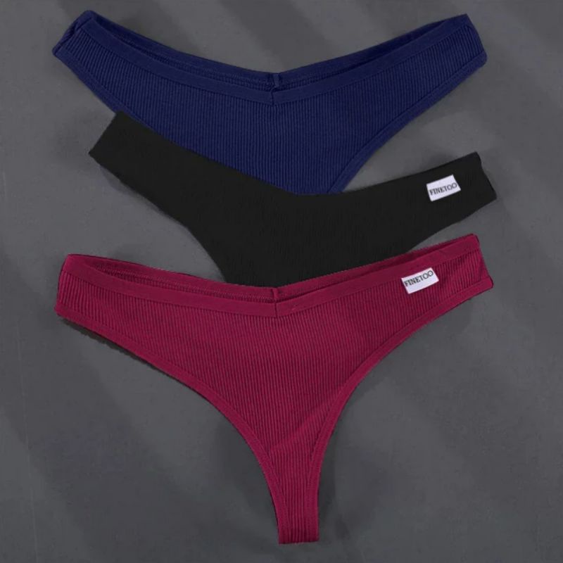 FINETOO FT13 Sexy Celana Dalam Wanita High Waist Thong Women Cotton Panty Soft G-string