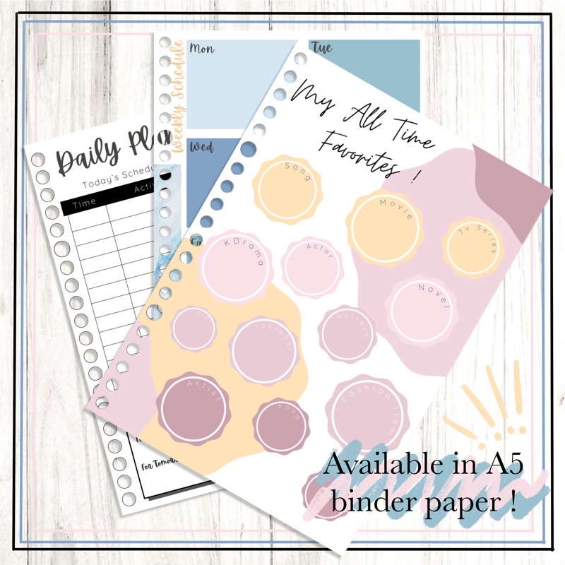 

isi binder per pcs|A5|260 gsm|warna pink