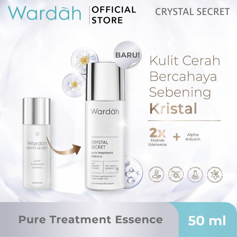 WARDAH White | Crystal Secret Pure Treatment Essence - Tersedia Ukuran 50ml &amp; 100ml