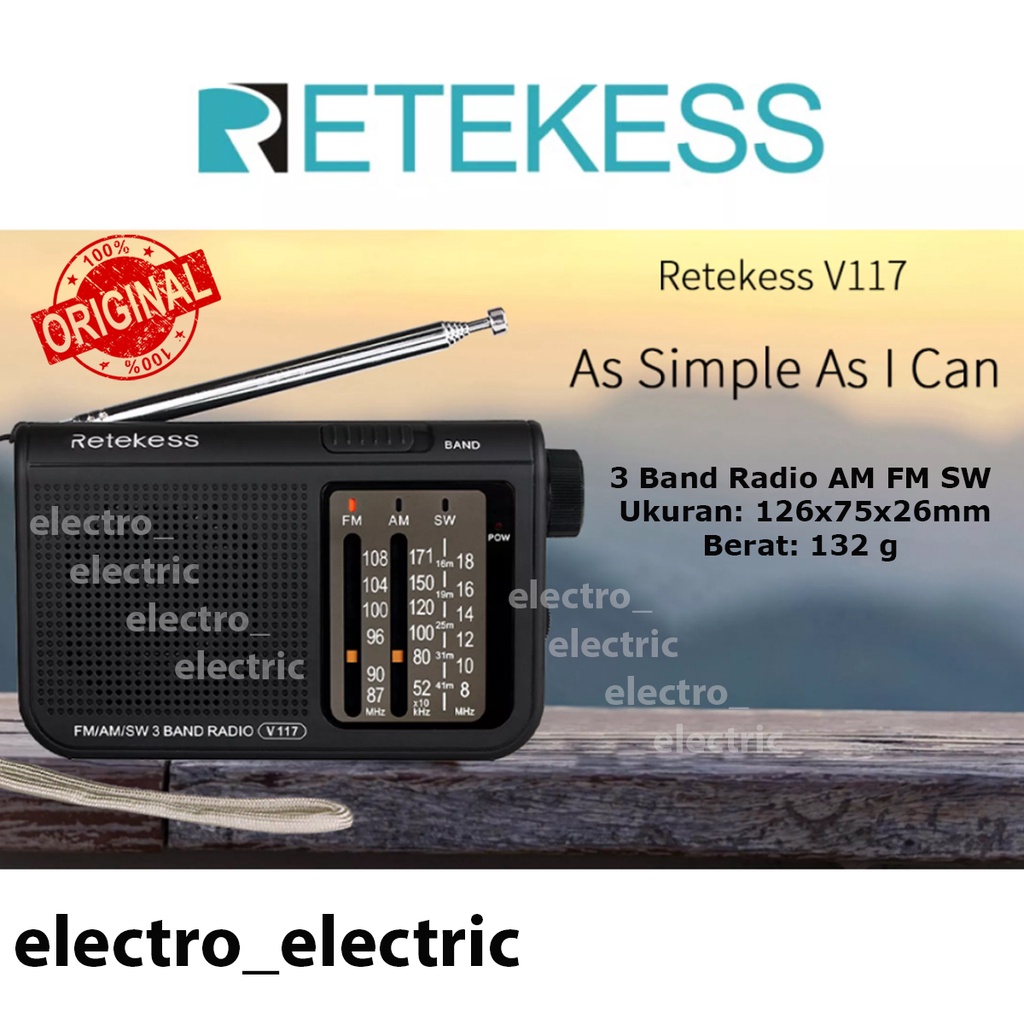 Radio Mini Retekess V117 AM FM SW