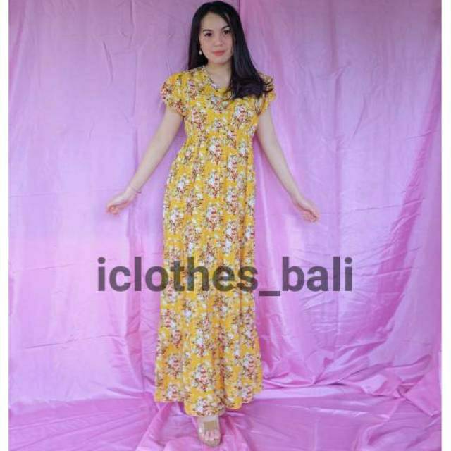 LONG DRESS LAURA LP002/ DRESS PANJANG BALI/ DRESS BUMIL/ DRESS MURAH/ DASTER GLOSIR/