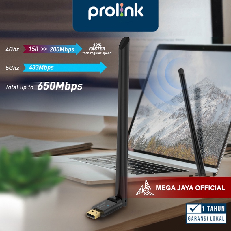 Prolink AC650 USB Wifi Adapter 6 dBi High-Gain Antenna / DH5103U / Wireless dual band dongle