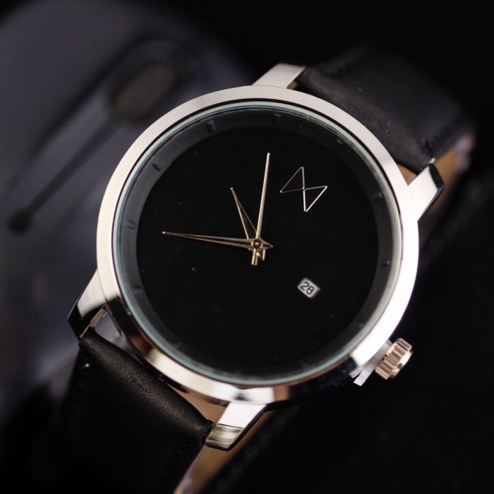 Jam Tangan Pria Watch COD Murah Keren Terbaru Fashion D9C2 JAM TANGAN PRIA MVMT TANGGAL KULIT BLACK 