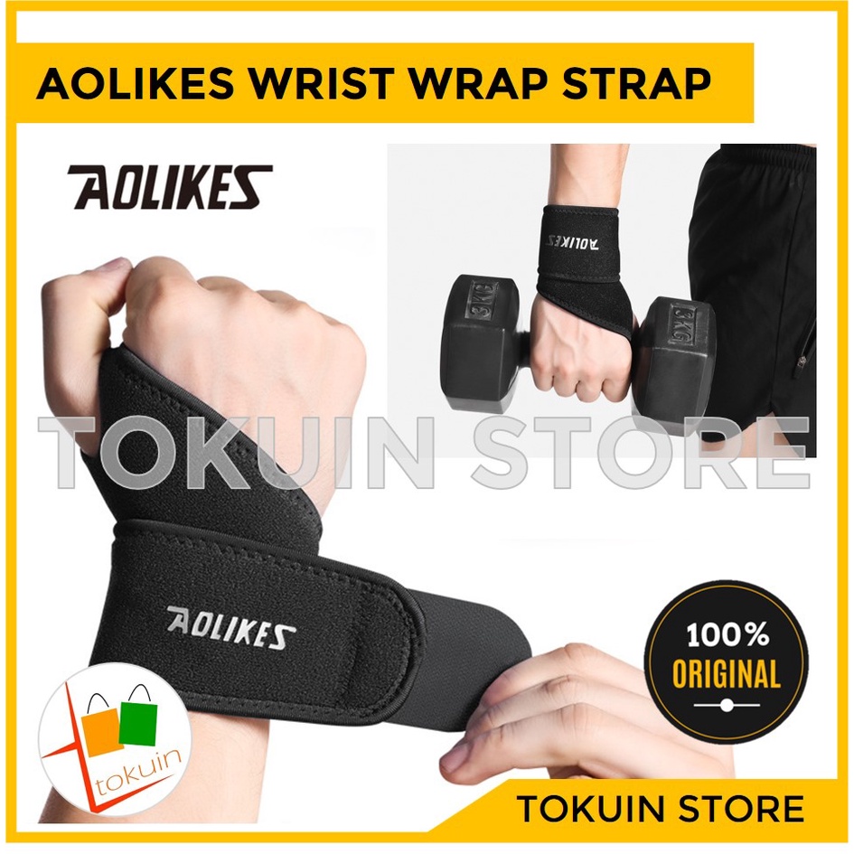 Aolikes Wrist Support Strap Gym Band Wrap Deker Pergelangan Tangan