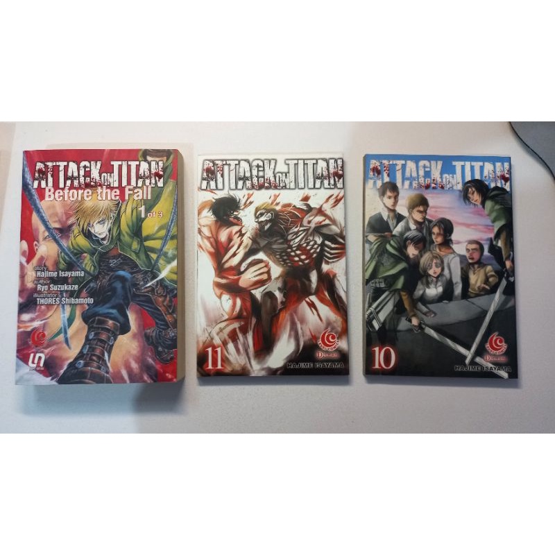 attack on titan vol. 10 11 before the fall light novel vol. 1 shingeki no kyojin komik preloved