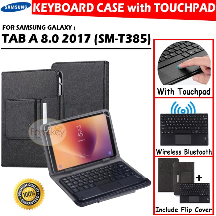 Samsung Galaxy Tab Tablet A 8 A8 2017 SM-T385 Bluetooth Keyboard Touchpad Trackpad Flip Case Cover