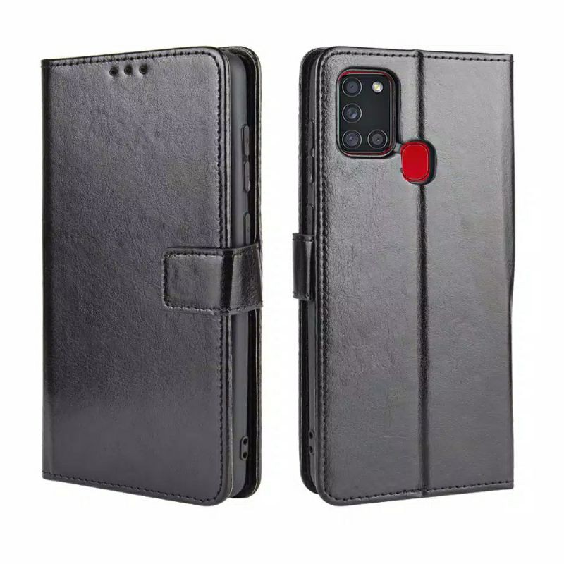 Case Dompet Wallet Samsung Galaxy A21s Leather Case Casing Kulit Sintetis A21 S