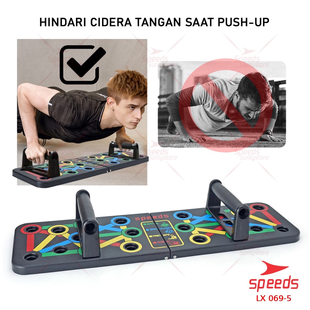 SPEEDS Push Up Board Push Up Stand Alat Fitness Alat Push Up Portable 069-5-7