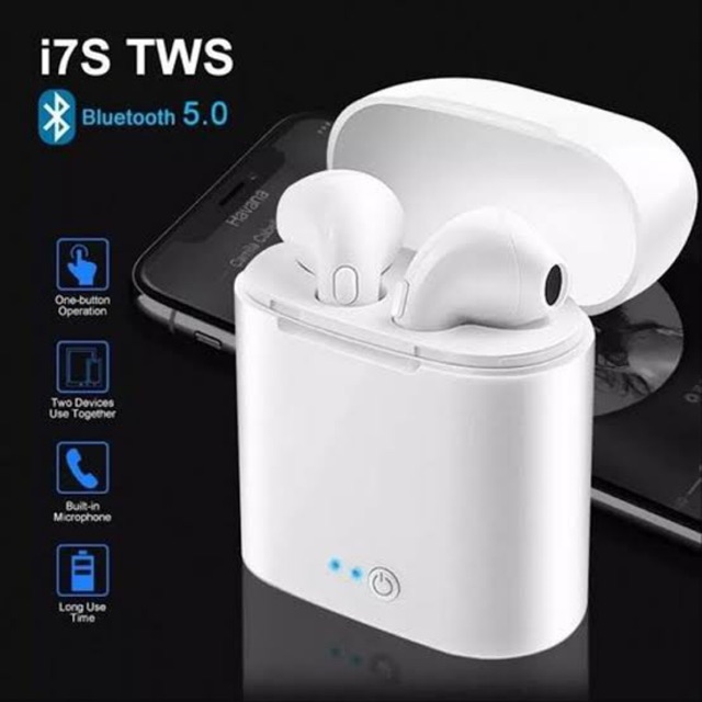 Headset i7s TWS Bluetooth Support V5.0 Double Sport i7s Wireless HF Bluetooth