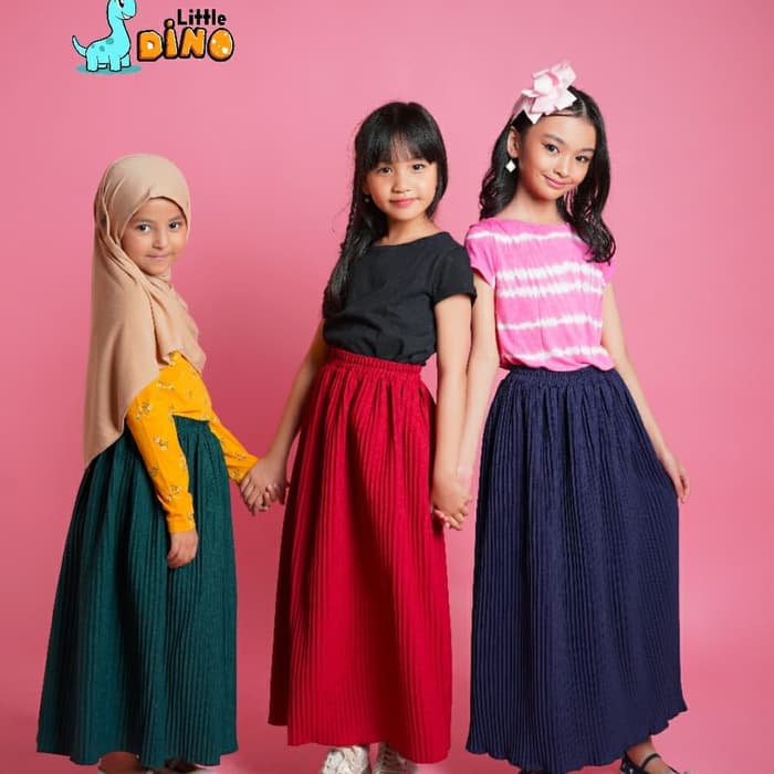 ROK PLISKET ANAK POMPOM ALL SIZE UMUR 4-11 TAHUN