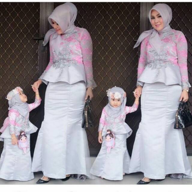 COUPLE BUNDA N ANAK / KEBAYA MUSLIM HIJAB / LONGDRESS PESTA / BAJU UNDANGAN / GAMIS KEBAYA MODERN