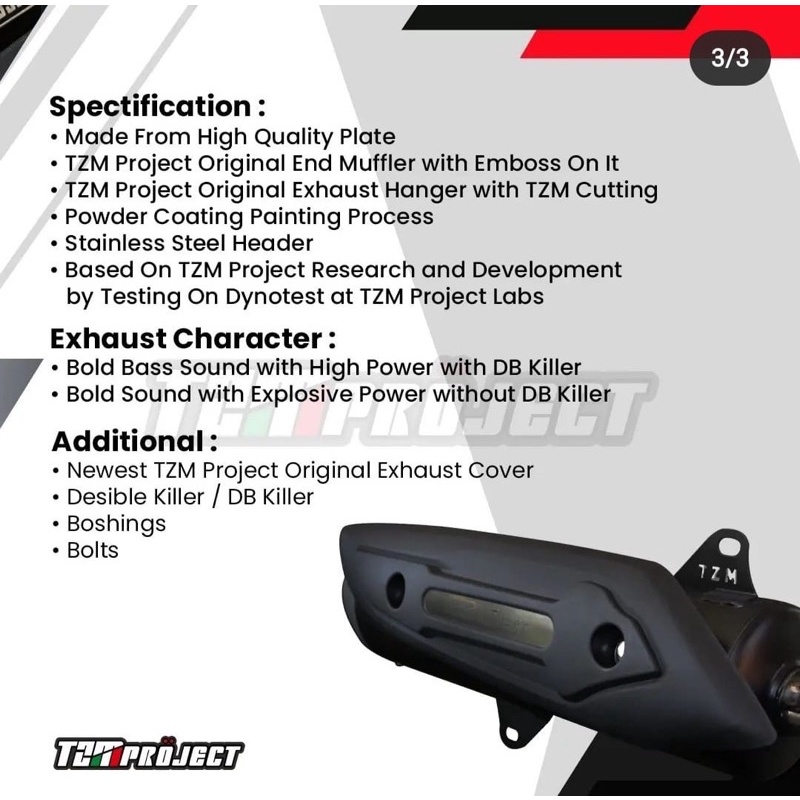 Knalpot STD Non SS Pro Full Package untuk Yamaha Maxi Series By TZM Project nmax old nmax new aerox lexy