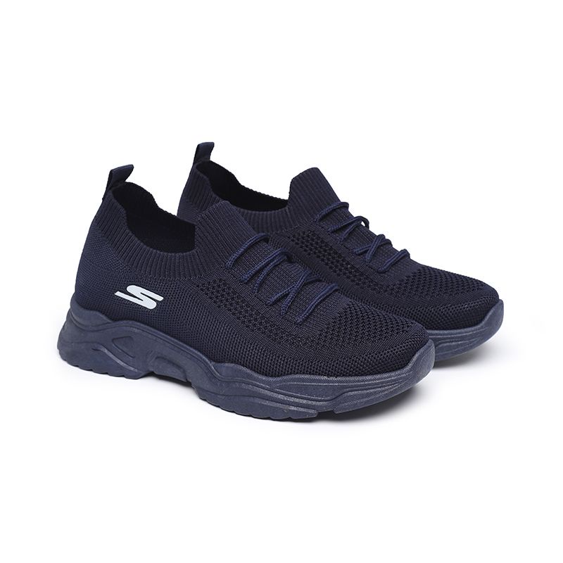 [GROSIR][COD] SEVEN_DAY SEPATU RAJUT WANITA SLIP ON SNEAKERS TANPA TALI SPORT SHOES FZ-F26 NAVY