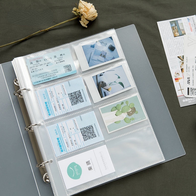 10pcs/set Lengan Pengikat A5 Standar/1P 2P 4P Pengikat Album Foto Transparan Refill Inner Sleeves/Kartu Penyimpanan Photocard Loose-leaf/Tas Penyimpanan Loose-leaf Multifungsi