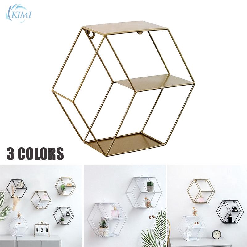 Rak Gantung Dinding Bentuk Hexagonal Bahan Besi untuk Rak Gantung Dinding Bentuk Hexagonal Bahan Besi untuk