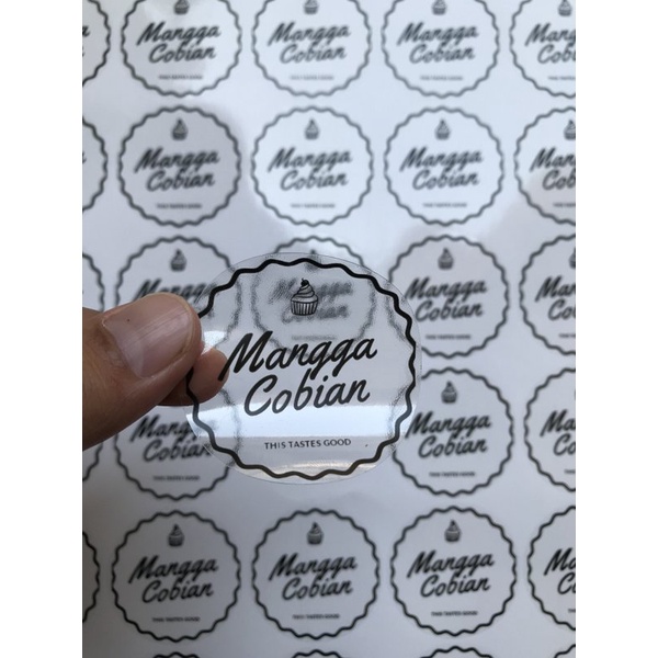 

STIKER TRANSPARANT LABEL METERAN FREE CUTTING LABEL MAKANAN