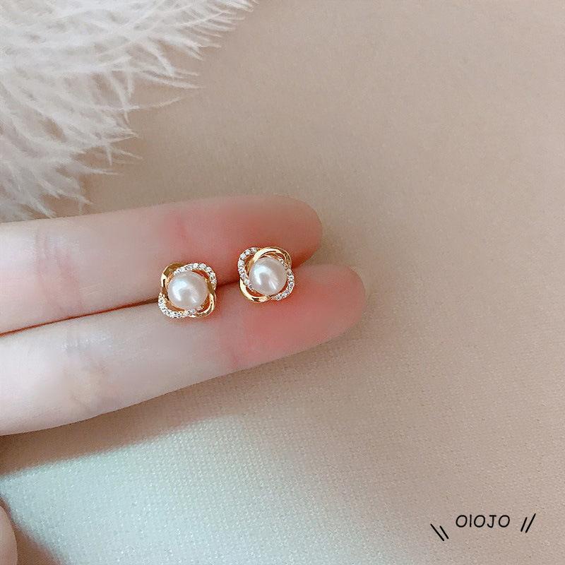 【COD】Anting Mutiara Berlian Kecil Untuk Perhiasan Wanita