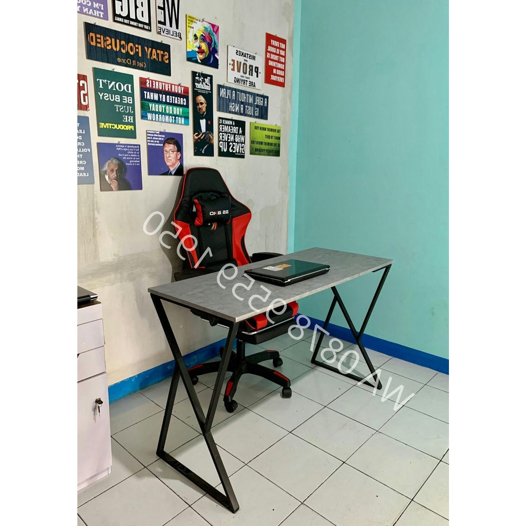 (KHUSUS PALEMBANG) Meja Zigzag/ Meja Kaki Silang/ Meja Gaming