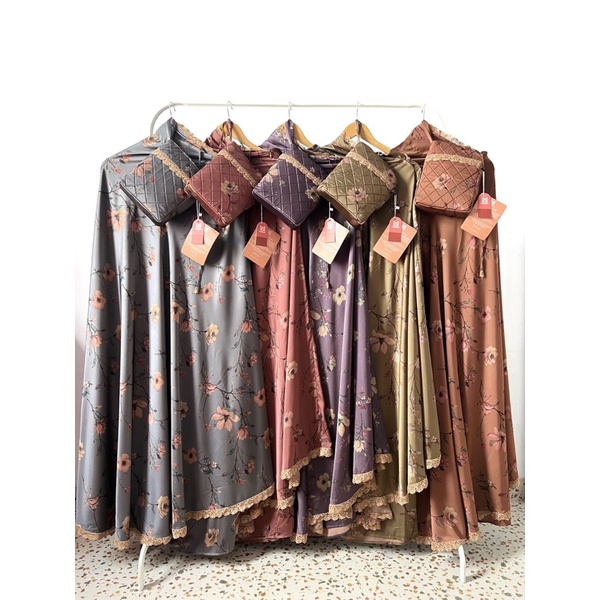 MUKENA SILK FLORAL MAISARA PREMIUM 2in1