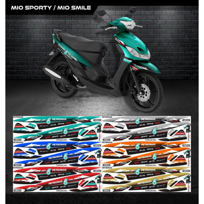 Striping Decal Mio Sporty Smile Stiker Variasi Motif  petronas