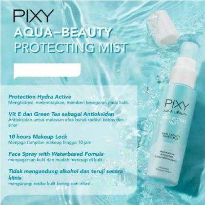 * NCC * Pixy Aqua Beauty Series Glow Essential Protecting Face Mist Polution Off Light Radiance - Netto 60 ml