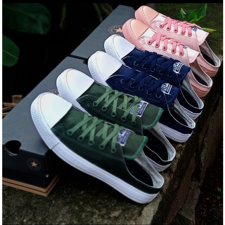 Sepatu slip on sepatu selop sepatu pria wanita sneakers bustong bisa cod