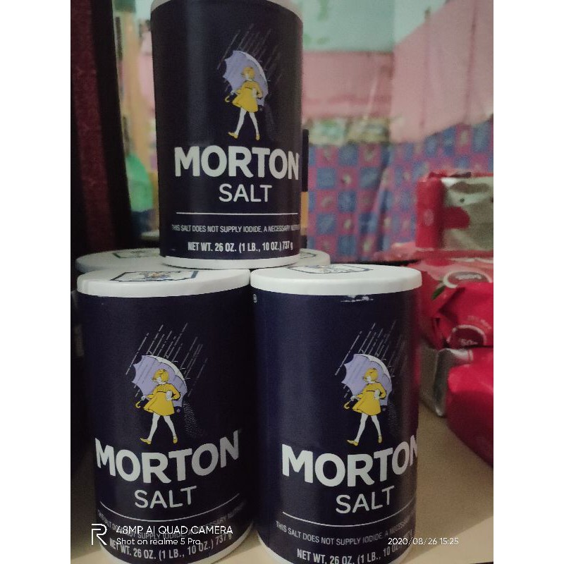 

morton salt garam biasa tanpa yodium 737g USA