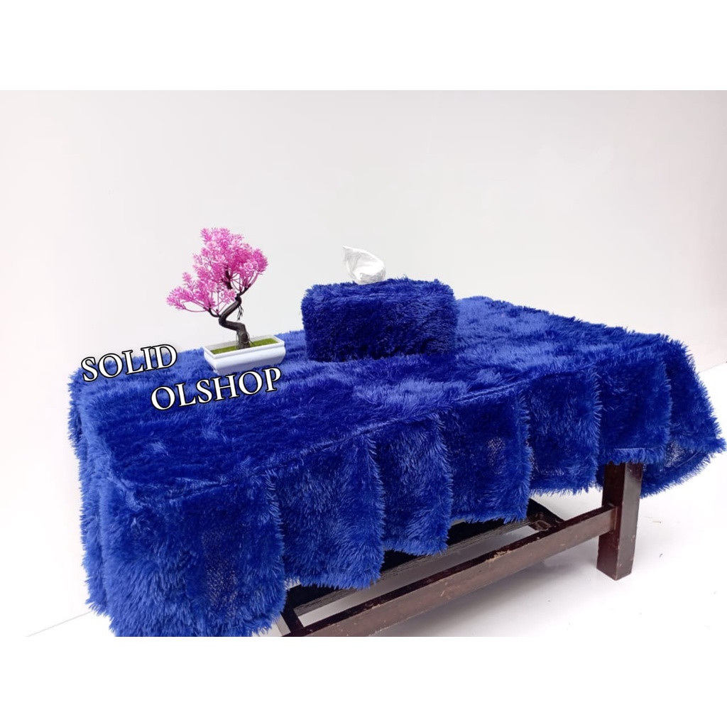 Diskont Taplak Meja Rumbai Free Tempat Tisue/Taplak Meja Ruang Tamu Mewah /Taplak Meja Rumbai Bulu