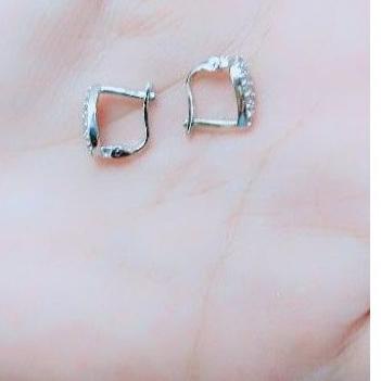 ➢ Anting jepit fashion wanita dewasa oval mata diamond putih perak asli 925/lapisan emas putih murni