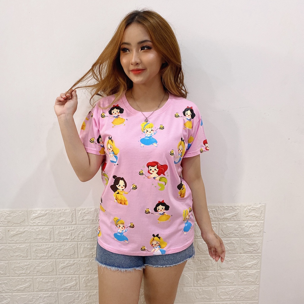 KaosKissMe 022 KissMe KAOS WANITA LENGAN PENDEK KINGCUP 5 LITTLE PRINCESS FULL PRINT DEWASA KAOS PIN
