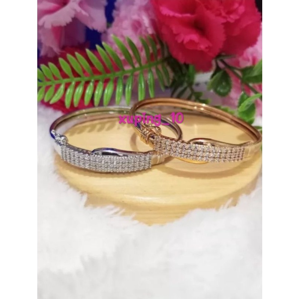 Gelang bangle dewasa permata full perhiasan wanita premium asli