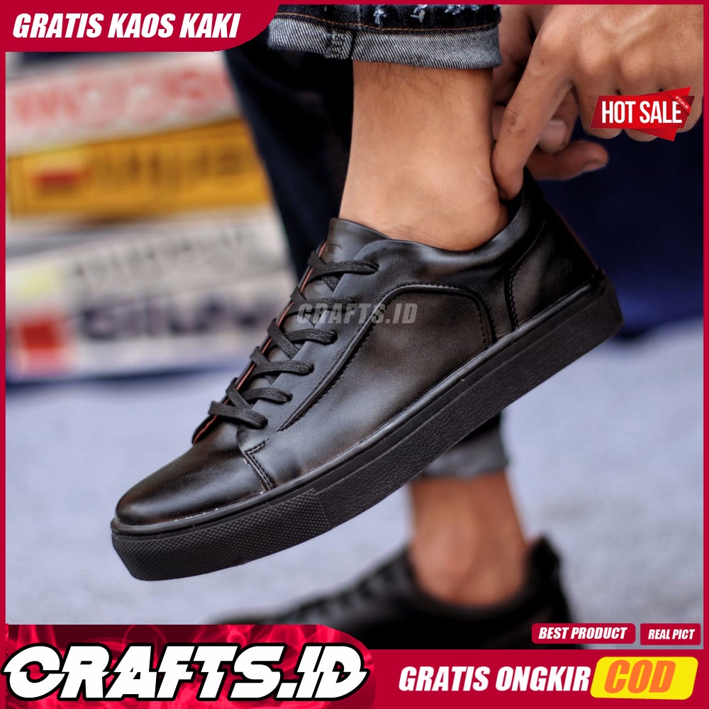 CRAFTS X KNOT Sepatu Kasual Pria Sepatu Pria Casual Kulit Pu Sepatu Casual Pria Cowo/Cowok Ori Sneaker Sepatu Kerja Kantor Kondangan Keren