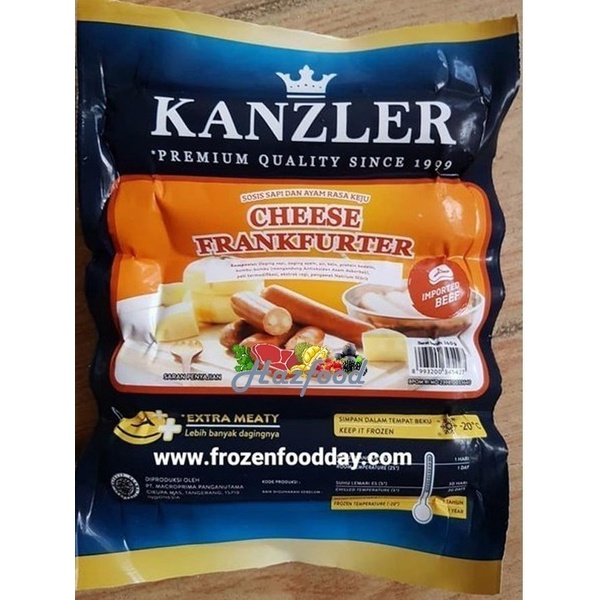 

KANZLER - Cheese Frankfurter / Sosis Sapi dan Ayam Rasa Keju 360 GRAM