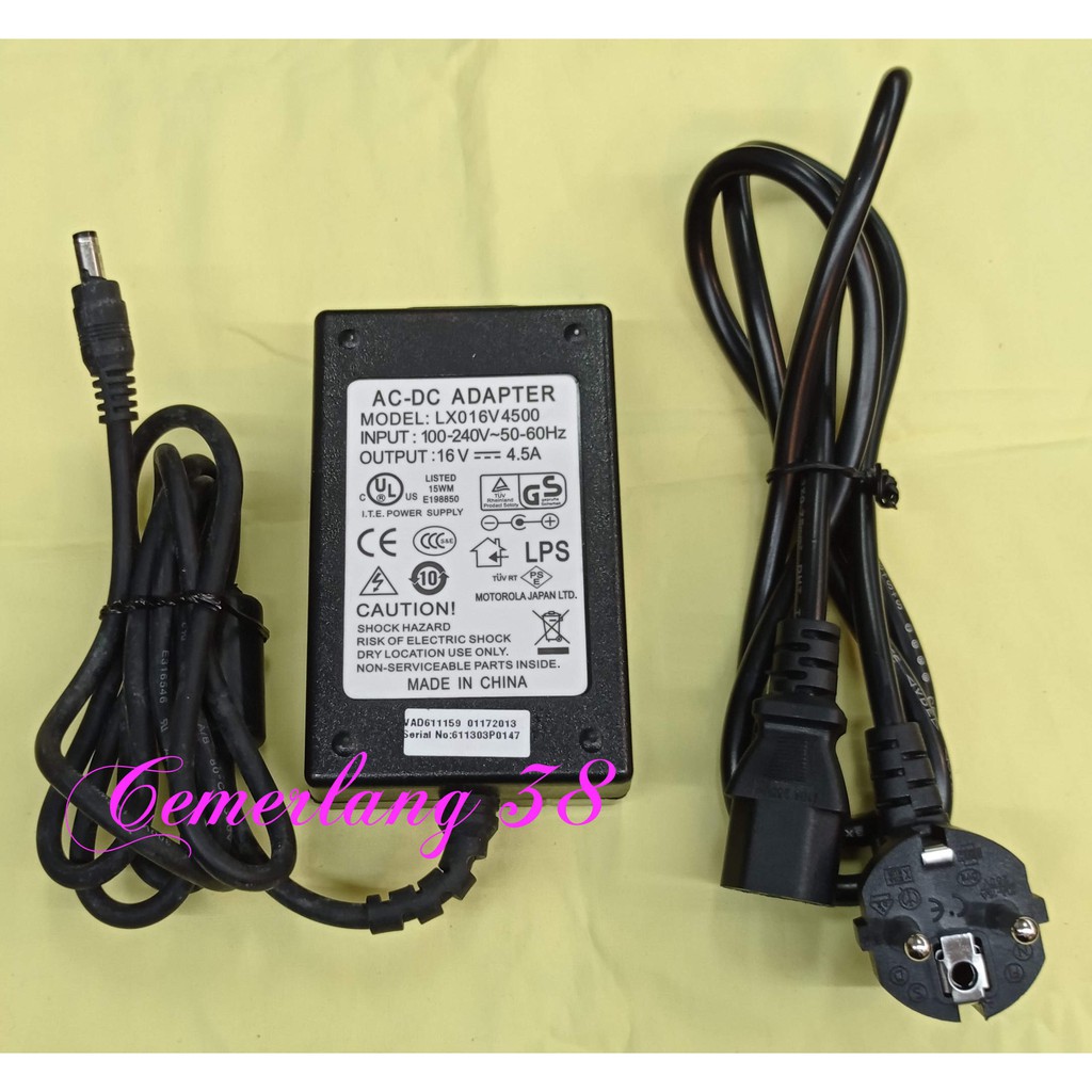 Switching Adaptor 16V 4,5A BB + Kabel Power Supply PSU 16 volt 4.5 a