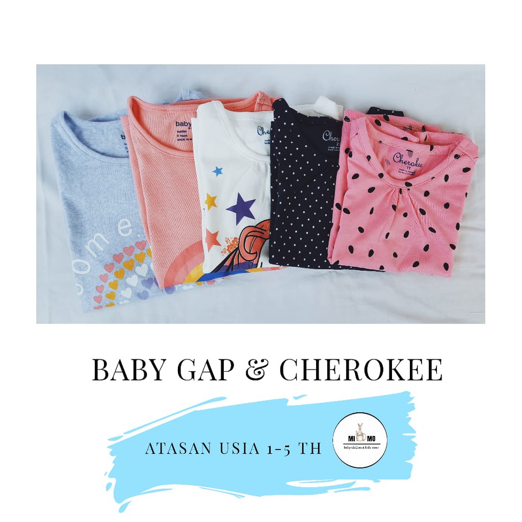 Tshirt Anak Perempuan| GAP TEE| CHEROKEE| KAOS ANAK GAP| ATASAN CHEROKEE